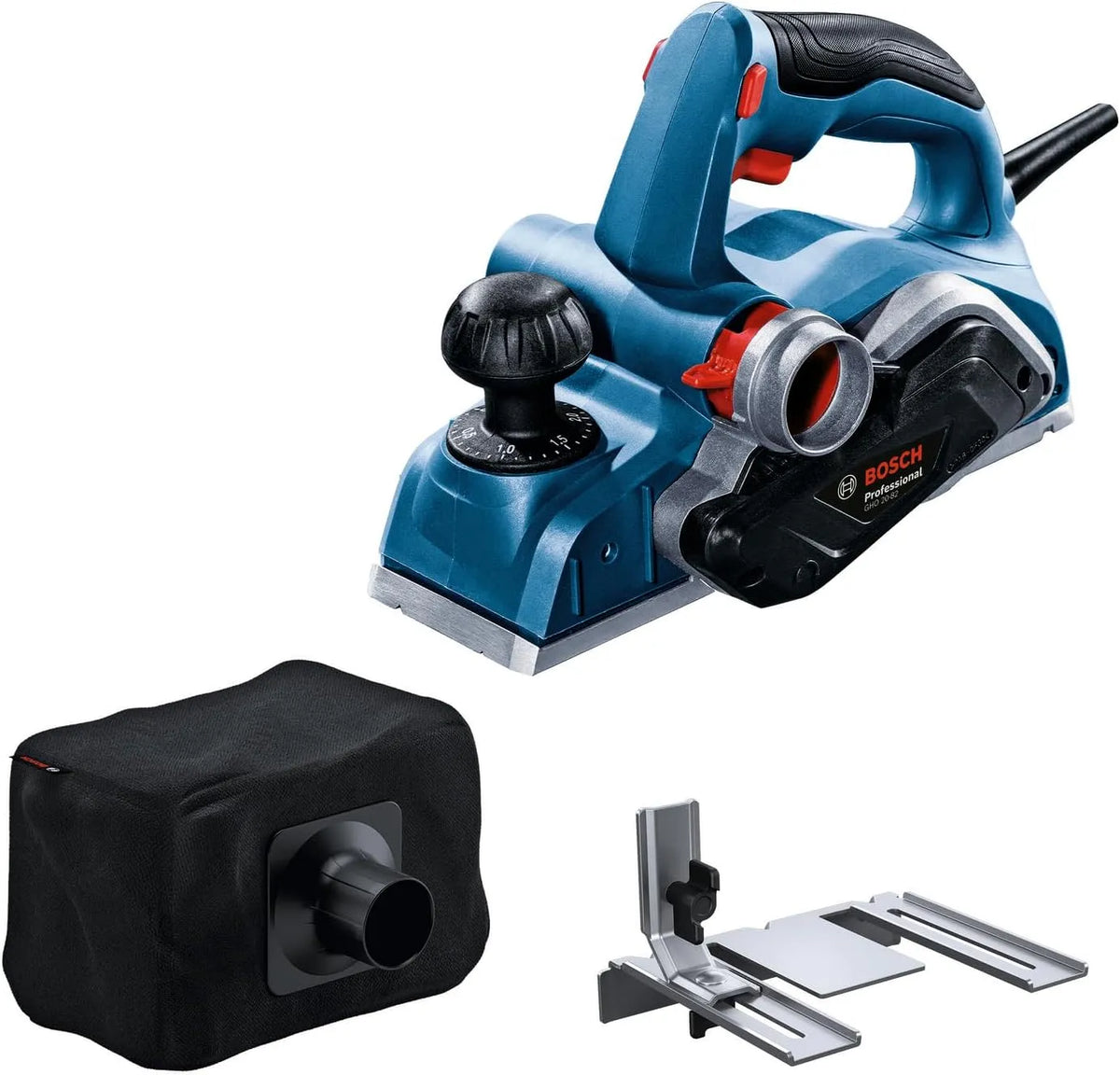 Bosch GHO 20 Professional rabot portatif GHO 20-82 puissance 700 W – angle gauche, angle droit, usage professionnel