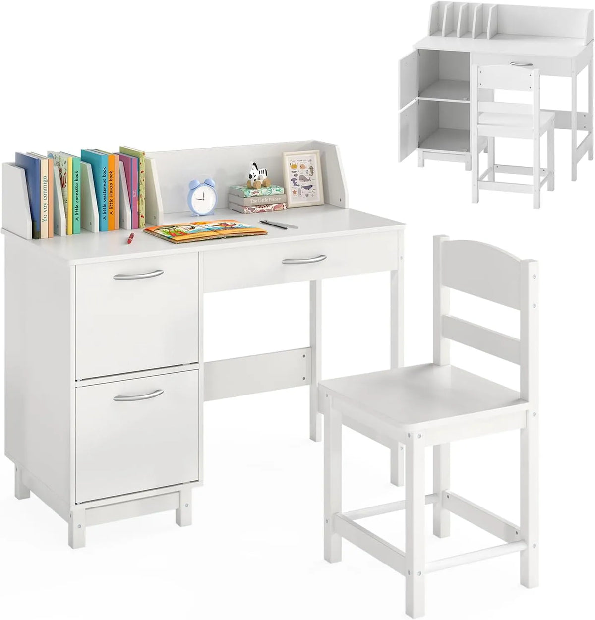 Armoire de rangement: pour enfant, en bois, avec rangement, avec tiroirs, blanc