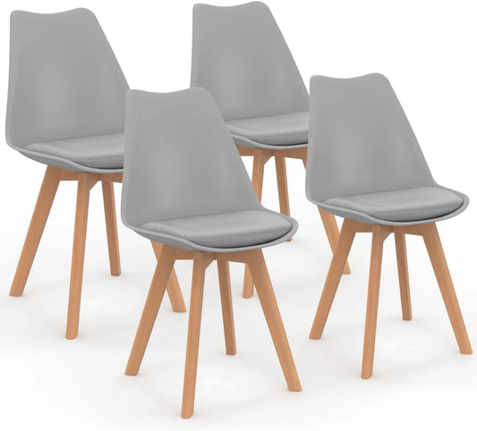 Chaise — SARA, Lot de 4, gris