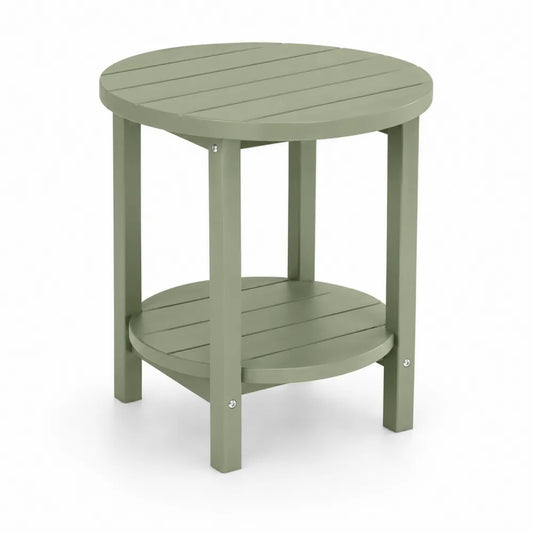 Table d'extérieur ronde en bois composite vert 50 cm
