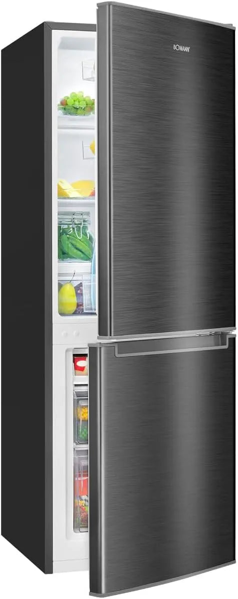 Bomann Congélateur, 173 L, éclairage LED, 2 zones de température, armoire congélateur, noir, réfrigérateur 121 L, congélateur 52 L, design réversible