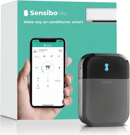 Sensibo Sky Contrôleur Wi-Fi pour climatiseur, application, thermostat, Google Assistant, Alexa et Siri, Sensibo Sky -Contrôleur intelligent sans fil