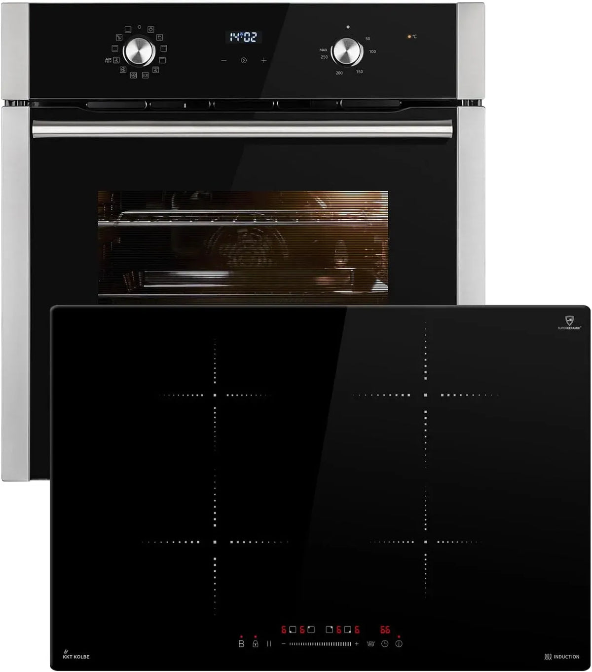 Cuisinière avec four BO8810SS IH87704RL, 60cm, encastrable, minuteur, gril, Timer automatique