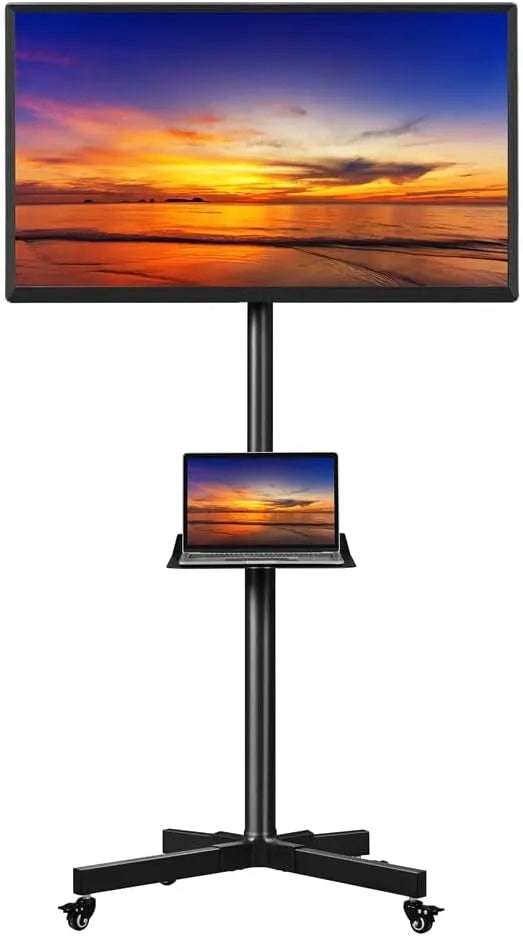 Meuble TV, 23 pouces, 400x400 mm, roulettes de déplacement, écran LCD, jusqu'à 25 KG, LCD/LED de 23' à 60' avec Étagère, Yaheetech Support TV