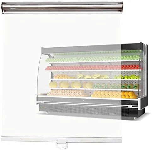 Réfrigérateur, Store enrouleur en plastique transparent pour supermarché, vitrine de légumes, comptoir avec poignée
