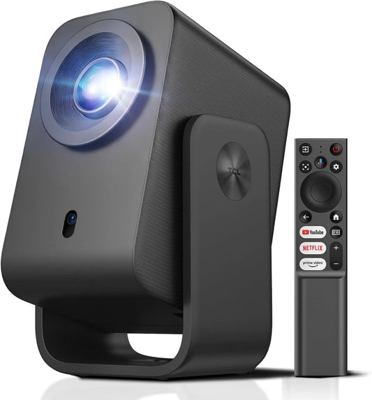 Google 1080P Smart TV, téléviseur, 4K UHD, Wi-Fi, portable, Bluetooth, Audio Dolby 8 W, TCL C1 Videoprojecteur 4K Compatibilité, Natif 1080P, Pivotant