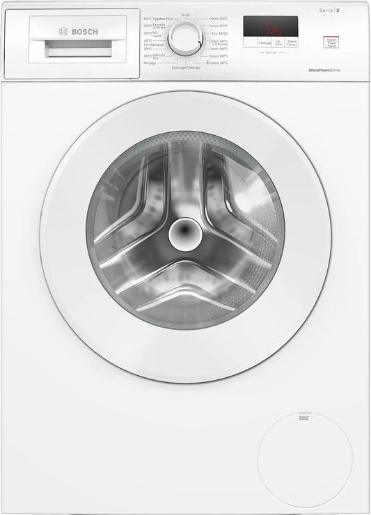 Bosch WGE02406FR Lave-linge, 7 kg, classe énergétique E, blanc, Option Speed Perfect, 1400 trs, min, Série 2, pose-libre, SilentPowerDrive, Fonction