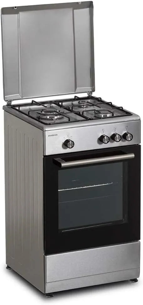 Cuisinière avec four CC57TAC, 50 cm, 3 foyers, acier inoxydable, Brûleurs à sécurité FFSD, 3 zones, Inox, compatible gaz naturel et butane