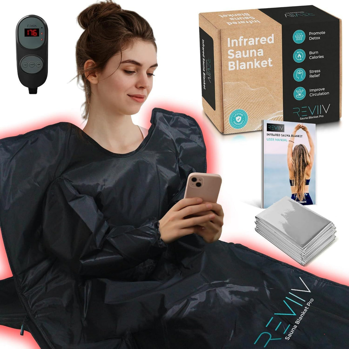 Couverture de sauna infrarouge - infrarouge lointain, format portable