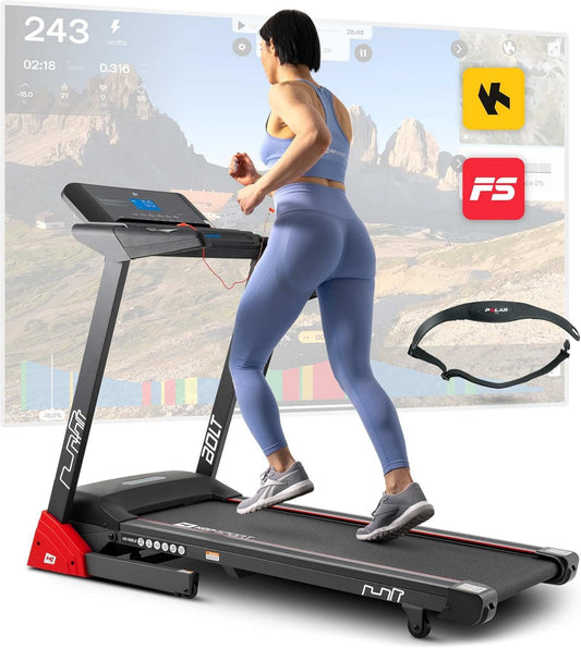 Tapis de course – avec port USB, pliable, réglable, connexion Bluetooth, 1400LB, 130 kg, 14 km/h, HOP- HS-1400LB