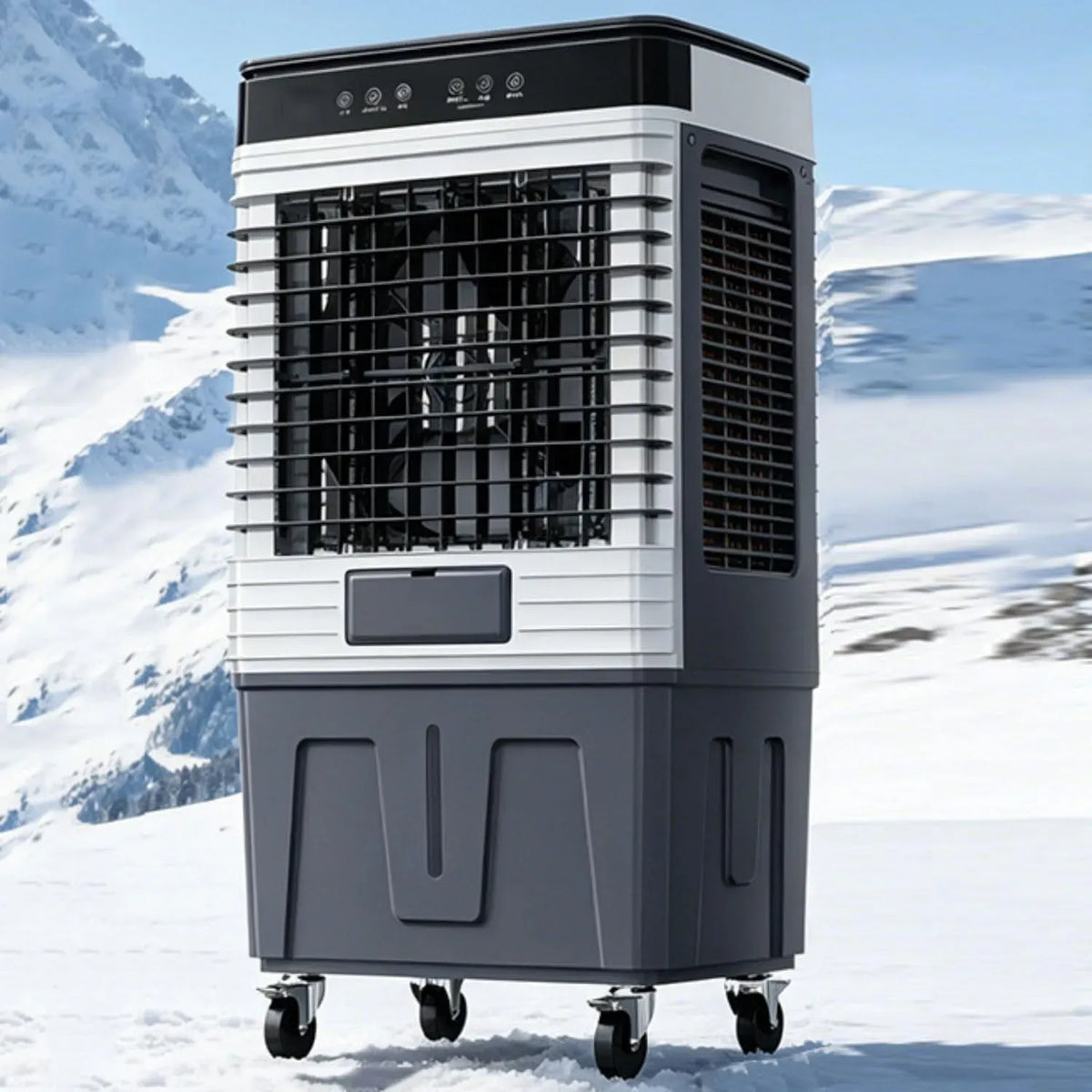 Climatiseur, 80 L, 60 W, 35 dB, 3 vitesses, oscillation, grand réservoir, silencieux
