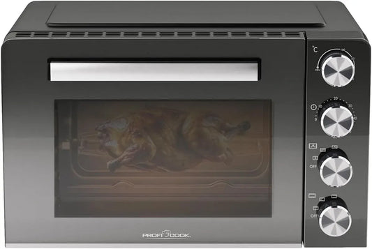Four électrique à pizza MBG 1277, 30 L, 1500 W, 100 à 230 °C, minuteur, tournebroche et pierre à pizza