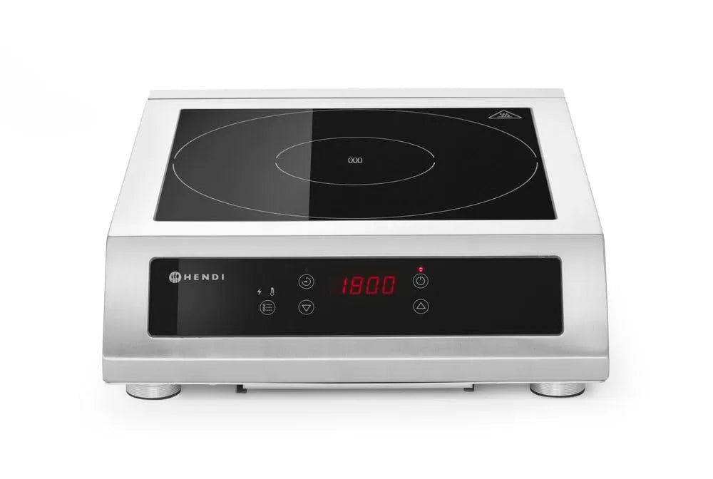 Plaque à induction 230V/3500W, 3500 W, 35 à 240 °C, 230 V, table de cuisson à induction, professionnel, acier inoxydable, ustensiles Ø160, 300mm, 120