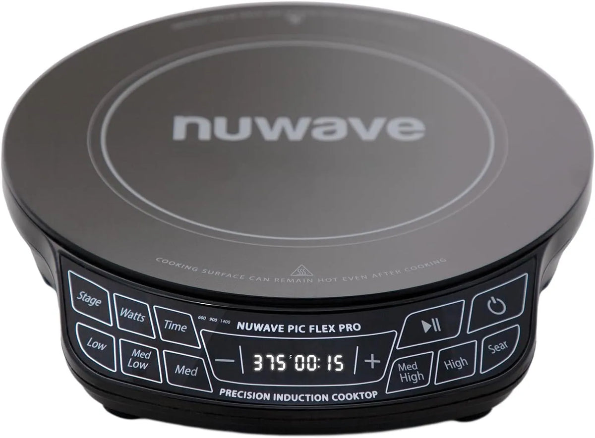 LED, Flex Pro 30503V01 Table de cuisson de précision à induction avec écran tactile IMD, verre incassable, 45 temps, Nuwave 30503V01 600/900, 1400W