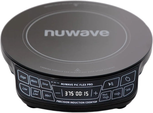 LED, Flex Pro 30503V01 Table de cuisson de précision à induction avec écran tactile IMD, verre incassable, 45 temps, Nuwave 30503V01 600/900, 1400W