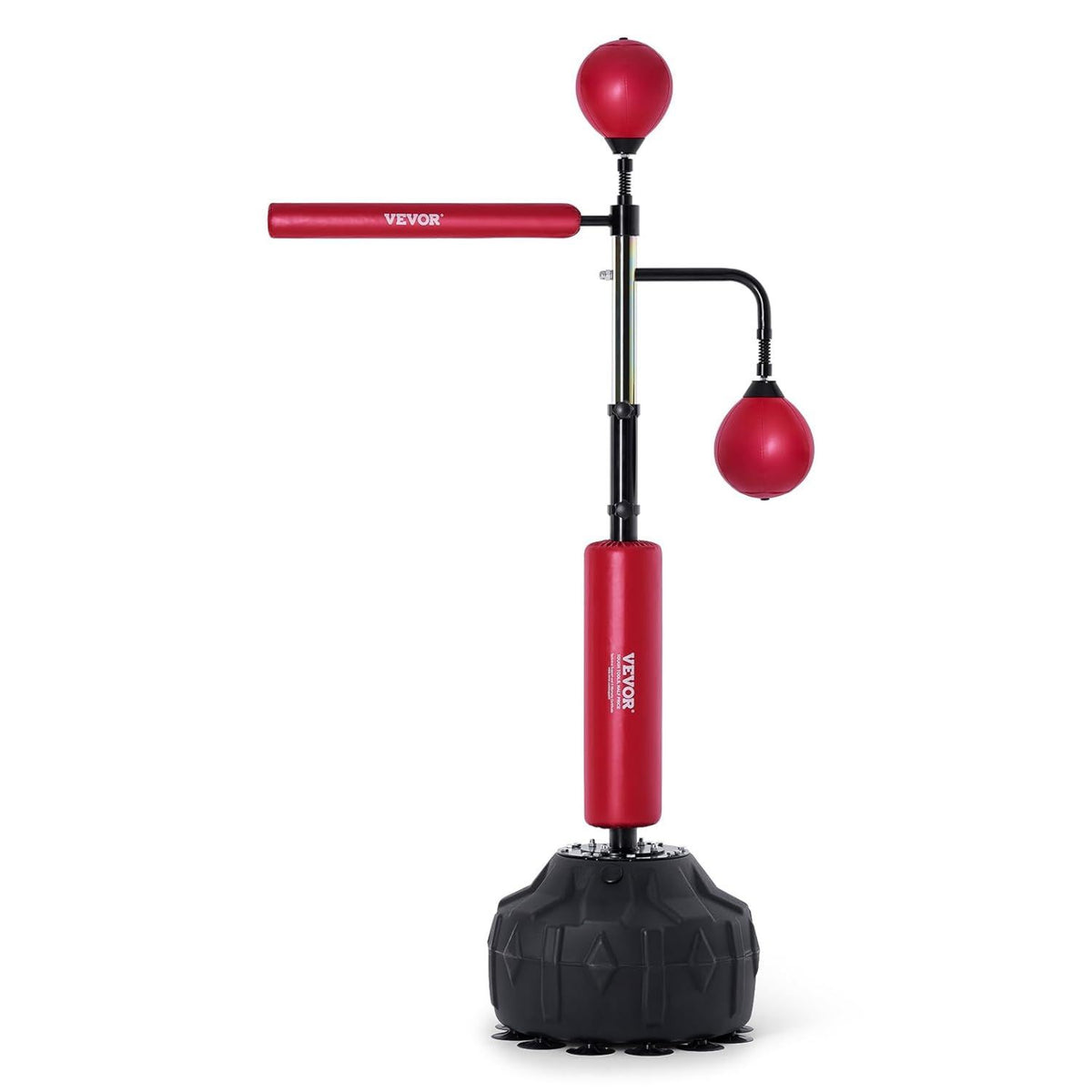 VEVOR Machine de boxe musicale: structure en acier, en mousse EVA, pivotant, usage professionnel, rouge