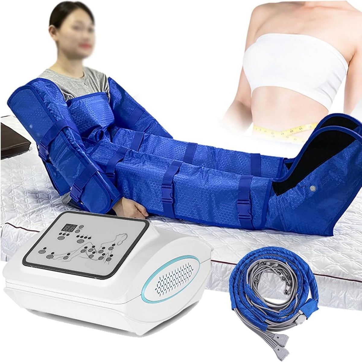 Appareil de massage - massage par compression d'air, pour pieds et jambes, sur pied