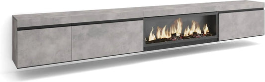 Meuble TV, 317x45x35 cm, Cheminée électrique XXL