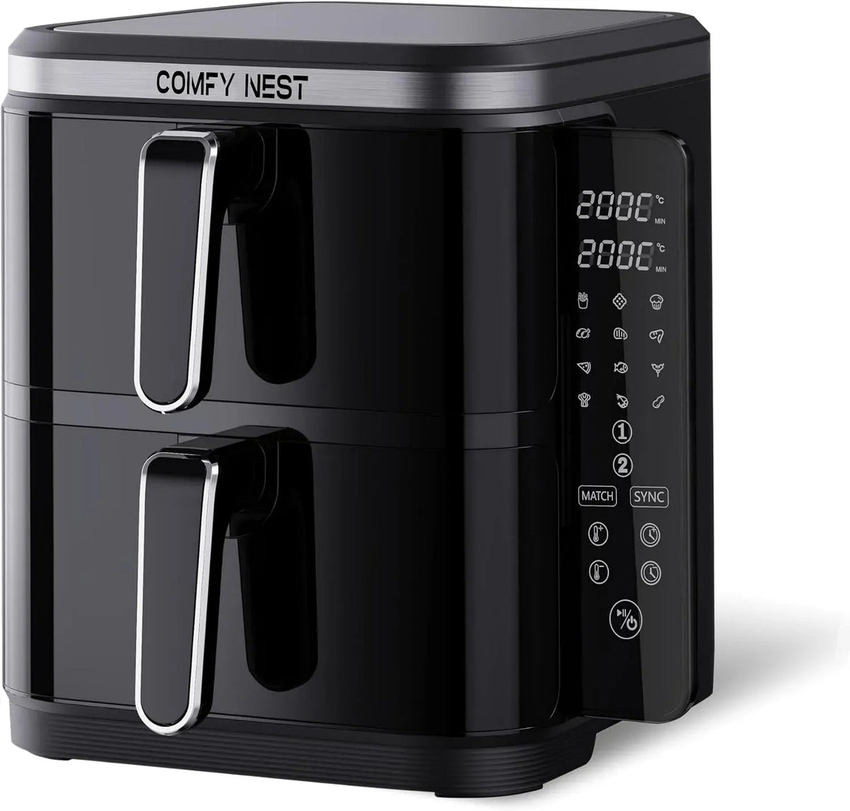 Friteuse à air chaud, 11 L, tactile, noir, écran tactile numérique, 5,5 L