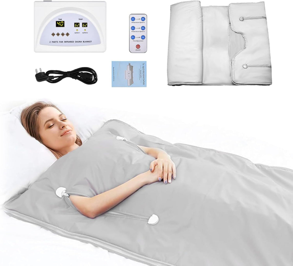 Couverture de sauna infrarouge – infrarouge lointain, avec télécommande, 650 W